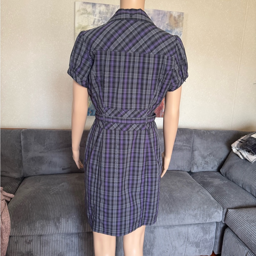 Dynamite Purple Checkered Mini Dress - Picture 8 of 13